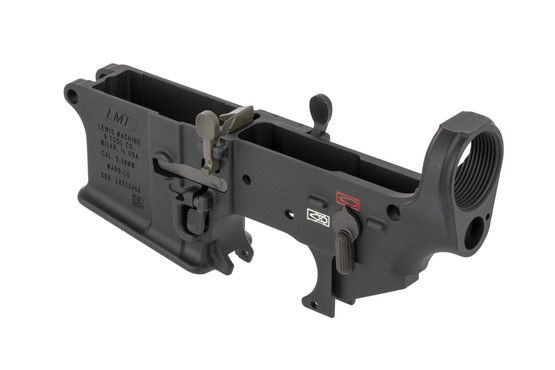 The Lewis Machine & Tool Stripped AR lower has ambidextrous magazine and bolt release